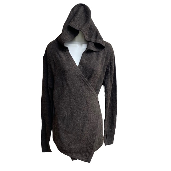 Betabrand Brown Hooded Wrap  Sweater Size S / M wool blend - Picture 1 of 10